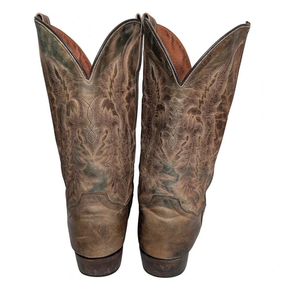 Dan Post Cowboy Boots Mens 13D Brown Leather Western Distressed Made in Mexico